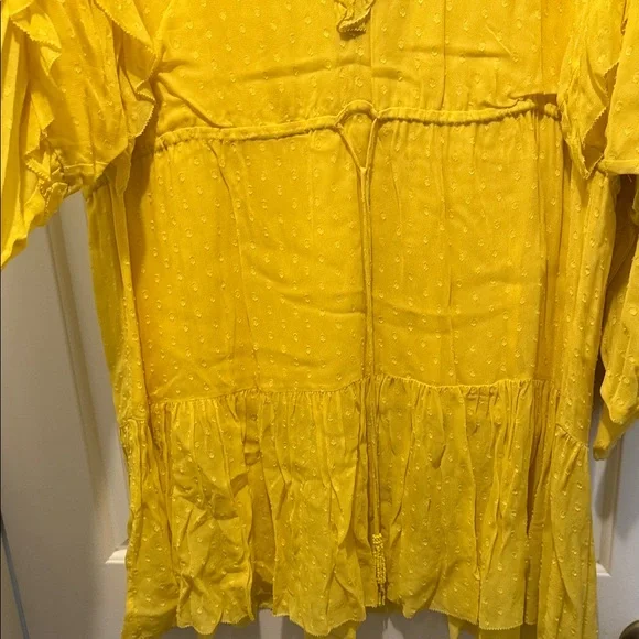 Farm Rio Mini Yellow Dress with Beaded Tie - Picture 3 of 6